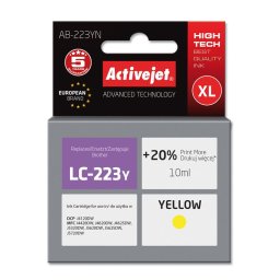 Activejet AB-223YN ink for Brother printer; Brother LC223Y replacement; Supreme; 10 ml; yellow