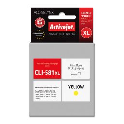 Activejet ACC-581YNX ink for Canon printer; Canon CLI-581Y XL replacement; Supreme; 11.70 ml; yellow