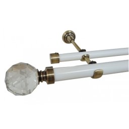 Galerie dubla fara inele KULA CRYSTAL - 25/19 - alb/aur antic
