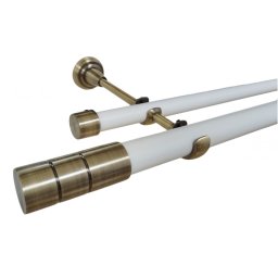 Galerie dubla fara inele CYLINDRU - 25/19 - alb/aur antic