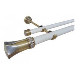 Galerie dubla fara inele PLUTON CRYSTAL - 25/19 - alb/aur antic