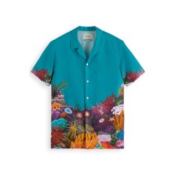 SCOTCH & SODA Cămaşă Placement Print Tencel 175718 SC7195 seanery