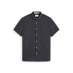 SCOTCH & SODA Cămaşă Short Sleeve Linen 177148 SC0008 black