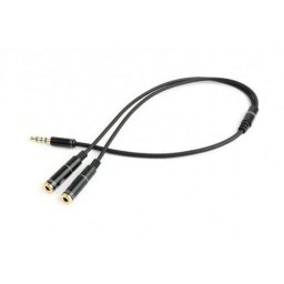 CABLU audio GEMBIRD Splitter stereo (1 x 3.5 mm jack T la 2 x 3.5 mm jack M), 20cm, negru "CCA-417M