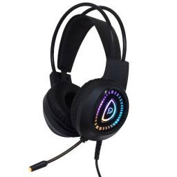 Casti gaming Spacer RGB, cu fir, standard, microfon pe brat, conectare prin USB & Jack 3.5 mm x 2, iluminare RGB, Negru