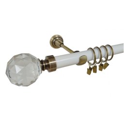 Galerie simpla KULA CRYSTAL /25 - alb/aur antic