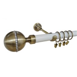 Galerie simpla KALISTO CRYSTAL /25 - alb/aur antic