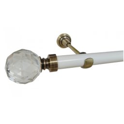 Galerie simpla fara inele KULA CRYSTAL /25 - alb/aur antic