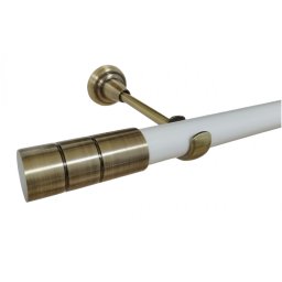 Galerie simpla fara inele CYLINDRU /25 - alb/aur antic
