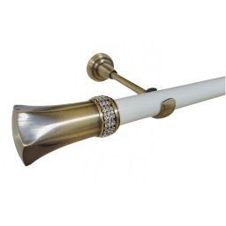 Galerie simpla fara inele PLUTON CRYSTAL /25 - alb/aur antic