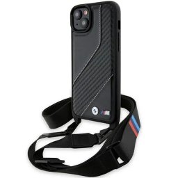 Husa M Edition Carbon Stripe & Strap case for iPhone 15 / 14 / 13 - black