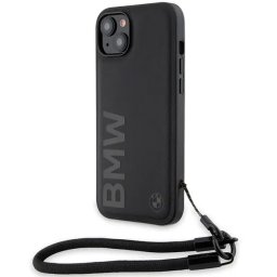 Husa Signature Leather Wordmark Cord Case for iPhone 15/14/13 - Black