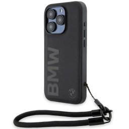 Husa Signature Leather Wordmark Cord case for iPhone 15 Pro Max - black