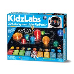 Poster 3D iluminat cu sistemul solar, KidzLabs, 4M