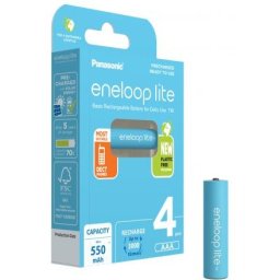 Set 4 acumulatori AAA Panasonic Eneloop BK-4LCCE/4CP(BE) Ni-Mh 1.2V R3 550mAh Lite