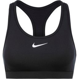 NIKE Sutien sport 'SWOOSH' negru / alb