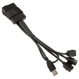 Hub USB intern Lian Li 1-to-3 de la USB 2.0 Type A (male) la 3 porturi USB 2.0 9-pini, Black, PW-U2TPAB