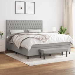Pat continental, gri deschis, 180x200 cm, material textil GartenMobel Dekor