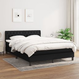 Pat box spring cu saltea, negru, 140x200 cm, textil GartenMobel Dekor
