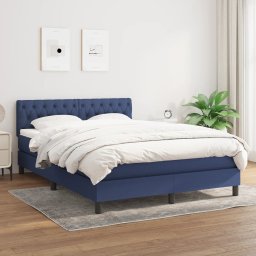 Pat continental cu saltea, albastru, 140x200cm, material textil GartenMobel Dekor