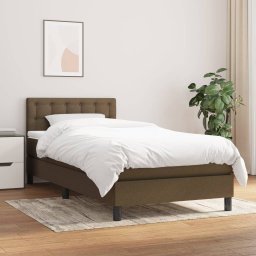Pat box spring cu saltea, maro închis, 90x200 cm, textil GartenMobel Dekor