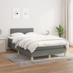 Pat box spring cu saltea, gri închis, 120x200 cm, textil GartenMobel Dekor