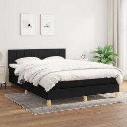 Pat box spring cu saltea, negru, 140x200 cm, textil GartenMobel Dekor