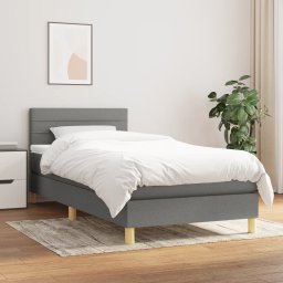 Pat box spring cu saltea, gri închis, 80x200 cm, textil GartenMobel Dekor