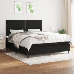 Pat box spring cu saltea, negru, 160x200 cm, textil GartenMobel Dekor