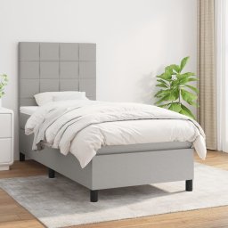 Pat continental cu saltea, gri deschis, 80x200 cm, textil GartenMobel Dekor