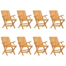 Scaune de gradina pliante, 8 buc., 61x67x90 cm, lemn masiv tec GartenMobel Dekor