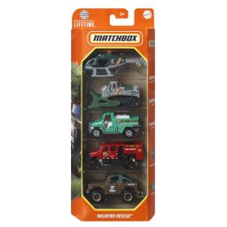 MATCHBOX SET 5 MASINUTE METALICE MBX WILDFIRE RESCUE SCARA 1:64 SuperHeroes ToysZone