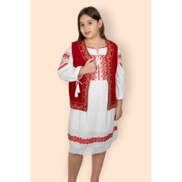 Costum Rochie si Vesta traditionala fetite Olguta