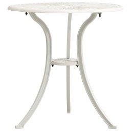Masa de gradina, alb, 62x62x65 cm, aluminiu turnat GartenMobel Dekor
