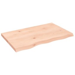 Blat de masa, 80x50x(2-4) cm, lemn masiv de stejar netratat GartenMobel Dekor