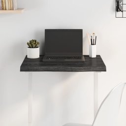Blat de masa gri 60x50x(2-4) cm, lemn masiv stejar tratat GartenMobel Dekor