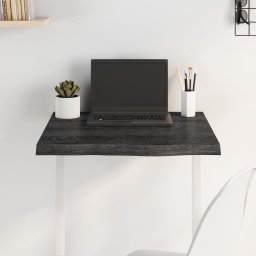 Blat de masa gri 60x60x(2-4) cm, lemn masiv stejar tratat GartenMobel Dekor
