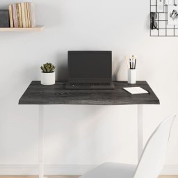 Blat de masa gri închis 80x60x2 cm, lemn masiv de stejar tratat GartenMobel Dekor