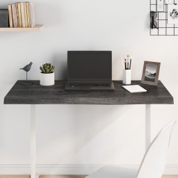 Blat de masa gri 100x60x(2-4) cm, lemn masiv stejar tratat GartenMobel Dekor