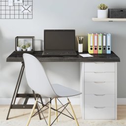 Blat de masa gri 120x50x(2-4) cm, lemn masiv stejar tratat GartenMobel Dekor