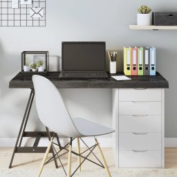 Blat de masa gri 120x50x(2-6) cm, lemn masiv stejar tratat GartenMobel Dekor