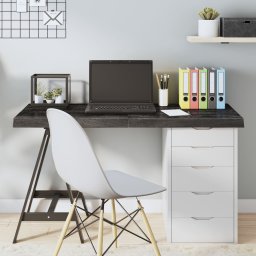 Blat de masa gri 120x60x(2-6) cm, lemn masiv stejar tratat GartenMobel Dekor