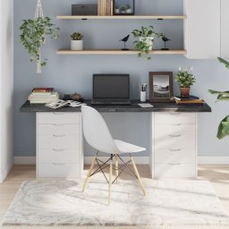 Blat de masa gri 180x60x(2-4) cm, lemn masiv stejar tratat GartenMobel Dekor