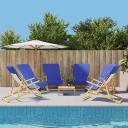 Prosoape de plaja, 6 buc., albastru, 60x135 cm, textil 400 GSM GartenMobel Dekor