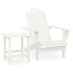 Scaun de gradina Adirondack cu masa, alb, lemn masiv de brad GartenMobel Dekor
