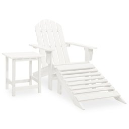 Scaun de gradina Adirondack cu masa&otoman, alb, lemn de brad GartenMobel Dekor