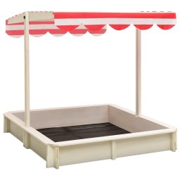 Cutie de nisip cu acoperis reglabil, alb/rosu, lemn brad, UV50 GartenMobel Dekor