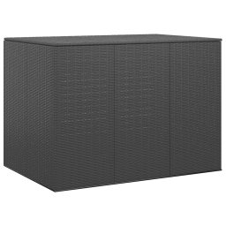 Lada de perne pentru gradina, negru, 145x100x103 cm, PE ratan GartenMobel Dekor