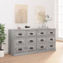 Servante, 2 buc., sonoma gri, lemn prelucrat GartenMobel Dekor