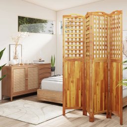 Paravan de camera 4 panouri 162x2x180 cm lemn masiv de acacia GartenMobel Dekor